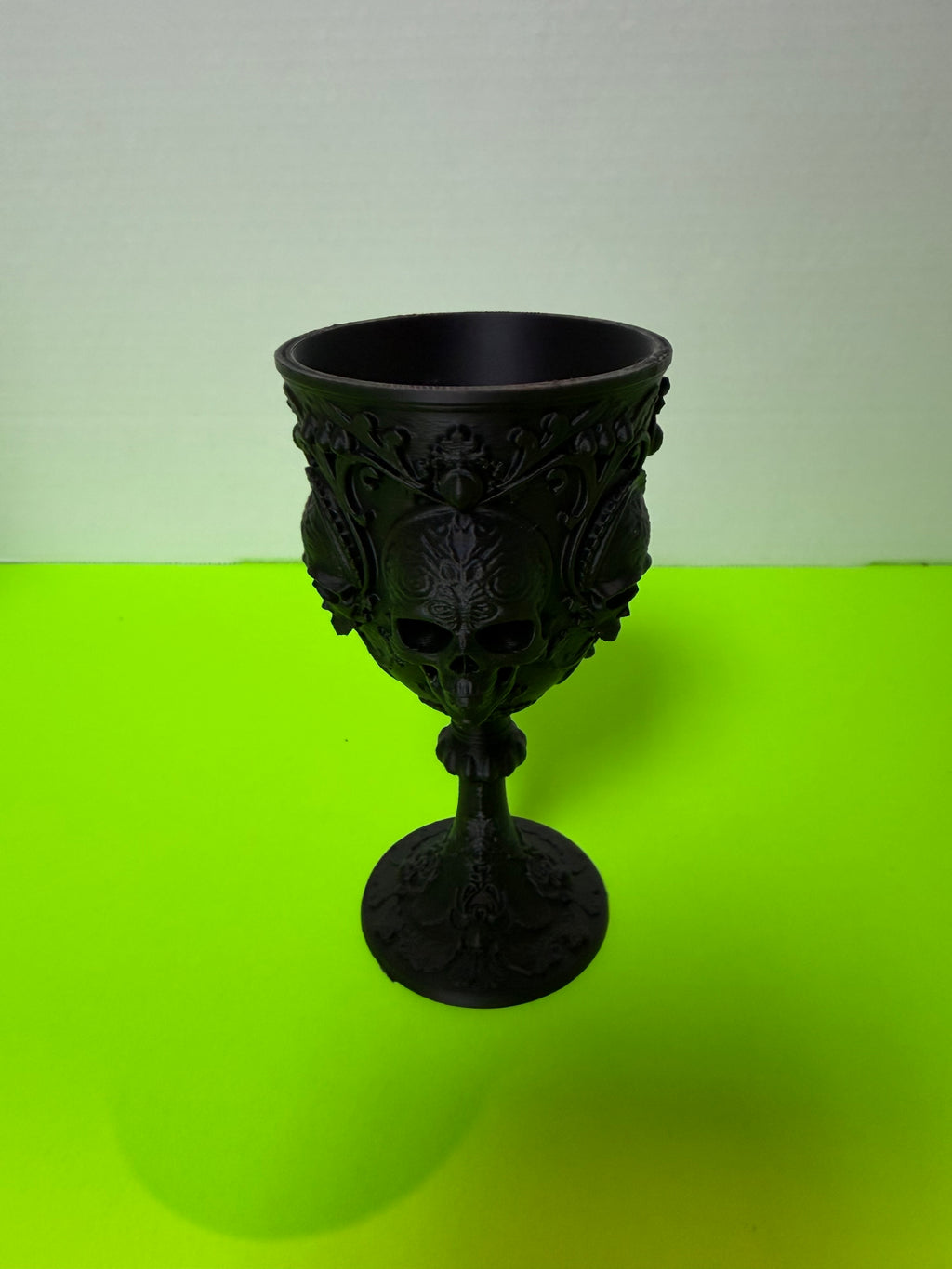 Small Gothic Chalice | 3D Printed Black PLA Goblet | Medieval Fantasy Decor | Witchy Altar Cup | Dungeons Dragons Prop